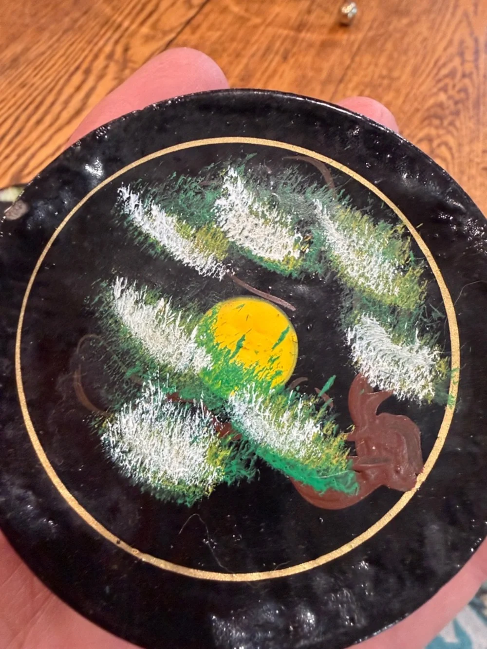 Vintage black lacquer
